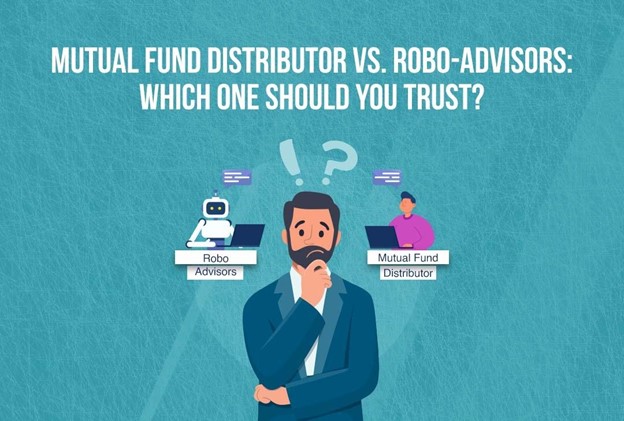 A man thinking about whether to invest through a mutual fund distributor or a robo-advisor.