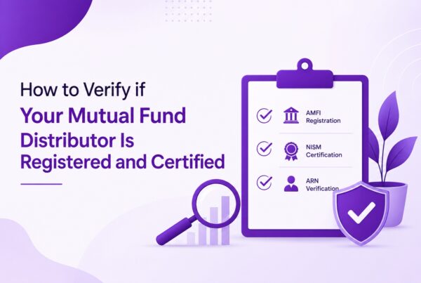 How to verify mutual fund distributor registration with AMFI ARN and NISM certification using checklist and magnifying glass concept